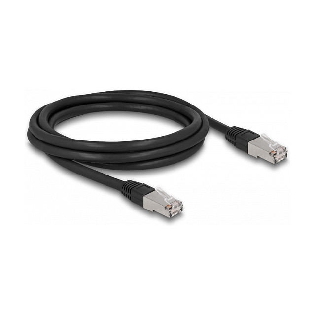 Mrežni kabel DELOCK Cat.6A S/FTP PE Outdoor 2m (LS0H, 26 AWG) crni