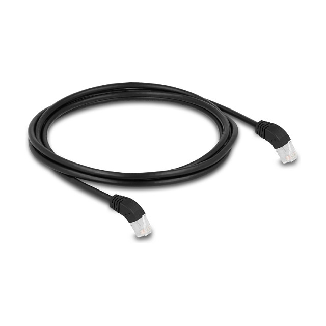Mrežni kabel DELOCK Cat.6A S/FTP 2m (RJ45, 45° kutni, LSZH) crni-1