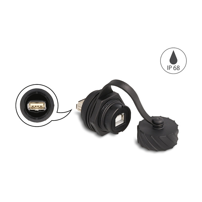 Ugradbeni konektor DELOCK 88010 (USB-B na USB-A, IP68 vodootporan)-1