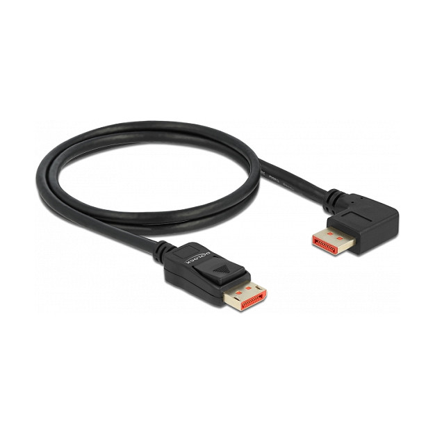 Delock DisplayPort 1.4 kabel 8K 60Hz 1m (DP muški na DP muški 90° desni kut)