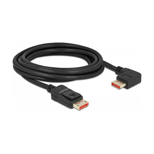 Delock DisplayPort 1.4 kabel 8K 60Hz 3m (DP muški na DP muški 90° desni kut)-0