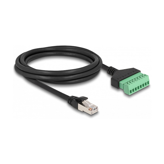 Mrežni kabel adapter DELOCK RJ45 Cat.6 na 8-pinski terminalni blok (2 m, 2-dijelni)