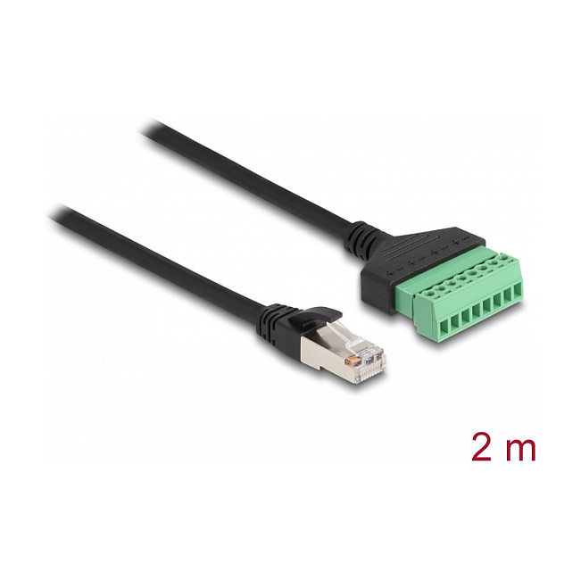 Mrežni kabel adapter DELOCK RJ45 Cat.6 na 8-pinski terminalni blok (2 m, 2-dijelni)-1