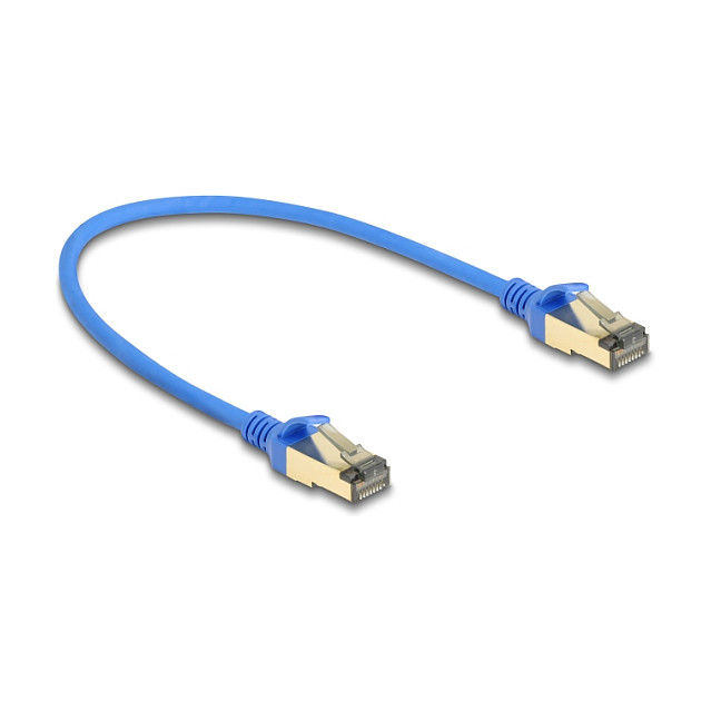 Mrežni kabel DELOCK Cat.8.1 S/FTP Slim 0.3m plavi (40 Gbps, 2000 MHz, LSZH)-1