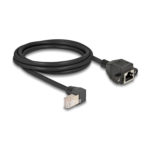 Mrežni produžni kabel DELOCK Cat.6A S/FTP (RJ45 M 90° na RJ45 Ž ugradbeni, 2 m)-1