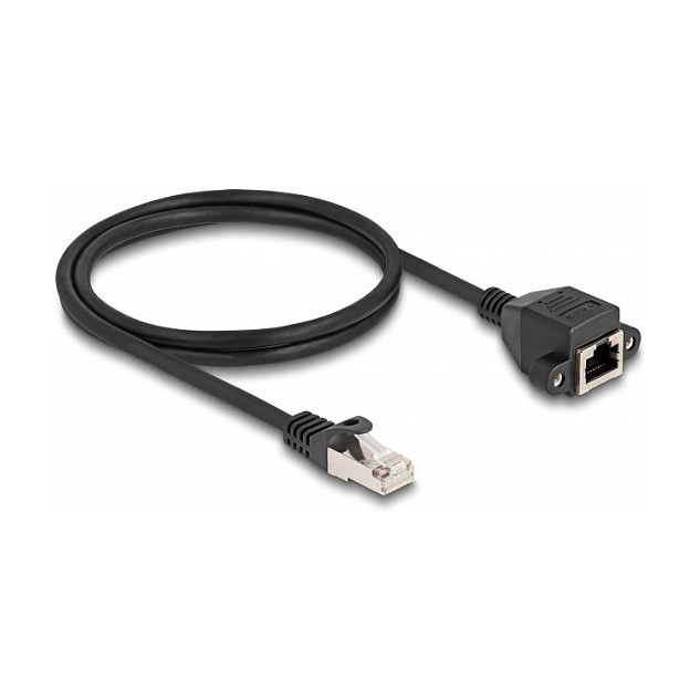 RJ50 produžni kabel DELOCK S/FTP (muški na ženski), 1 m, crni-1
