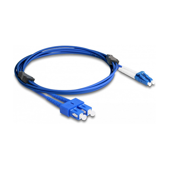 Optički kabel DELOCK 87923 (LC Duplex na SC Duplex, Singlemode OS2, metalno ojačanje, 2 m)