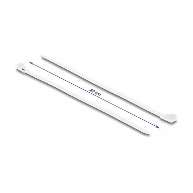 Višekratne vezice za kabele DELOCK (200 x 4.8 mm, 100 kom, bijele)-1
