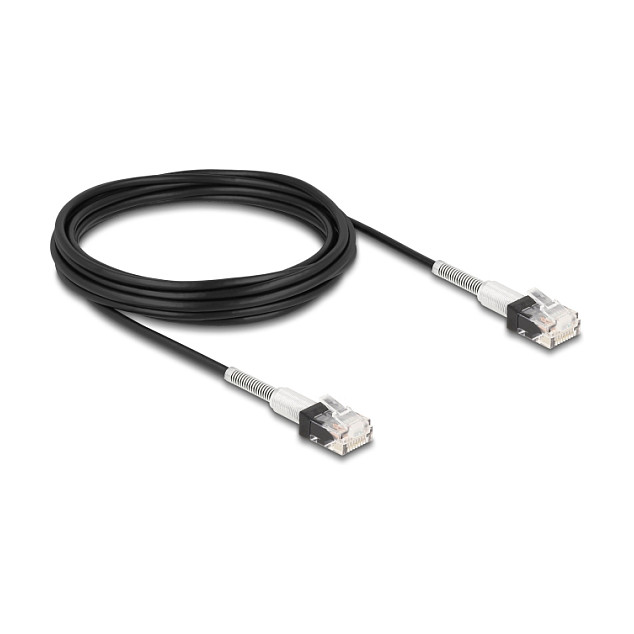 Mrežni kabel DELOCK Cat.6A S/FTP Slim 5m crni (LSZH, 10 Gbit/s)