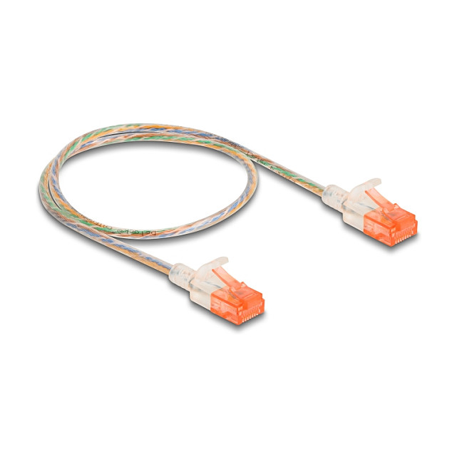 Mrežni kabel DELOCK Cat.6A U/UTP Slim 0.5m prozirni (80352)
