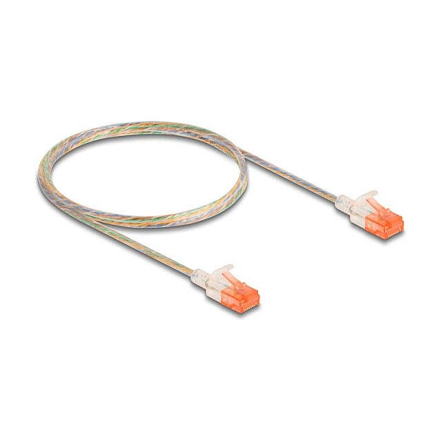 Mrežni kabel DELOCK Cat.6A U/UTP Slim 1 m transparentni