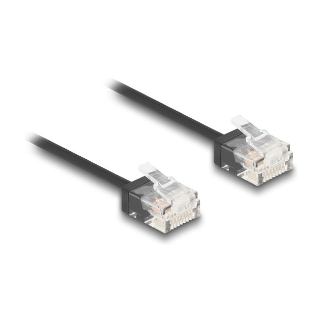 Mrežni kabel DELOCK Cat.6 U/UTP Ultra Slim 3m crni (kratki konektori)