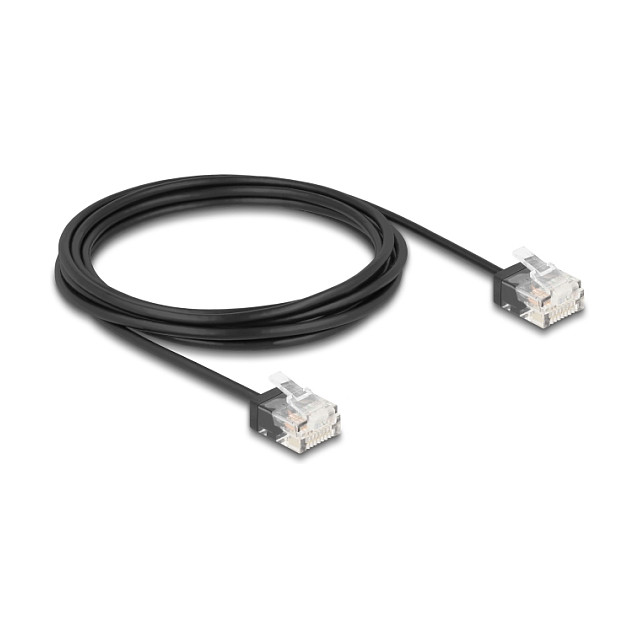 Mrežni kabel DELOCK Cat.6 U/UTP Ultra Slim 3m crni (kratki konektori)-1