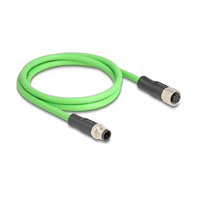 Mrežni kabel DELOCK M12 D-kodirani (4-pinski, muško/ženski, 2m, IP67)-0