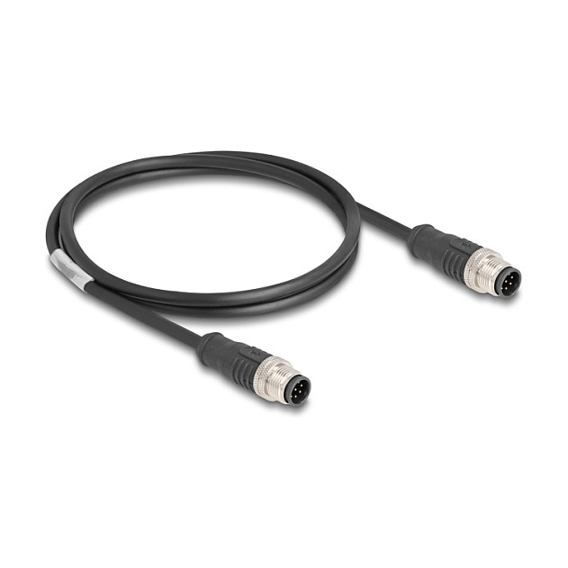 M12 Industrijski Kabel DELOCK 8-pinski A-kodirani (muško-muški, PVC, 1 m, IP67)