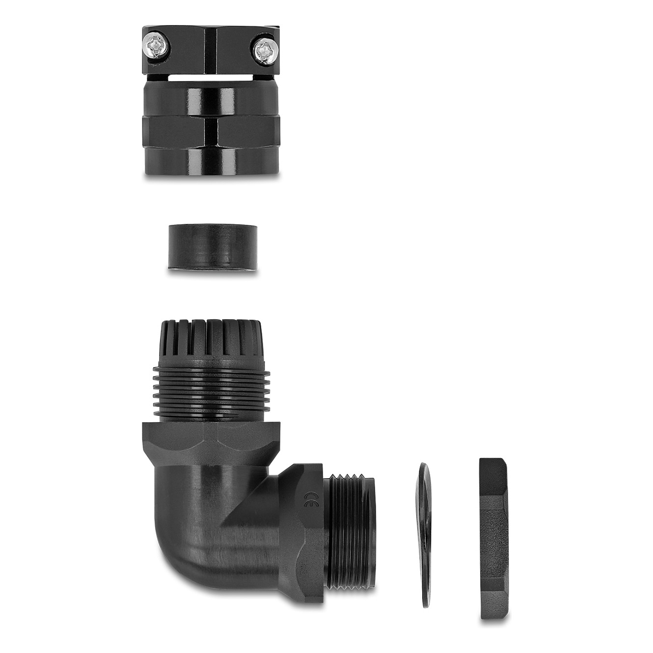 Kabelska uvodnica DELOCK PG21 kutna 90° (IP68, 13-18 mm, rasterećenje natezanja) crna-1