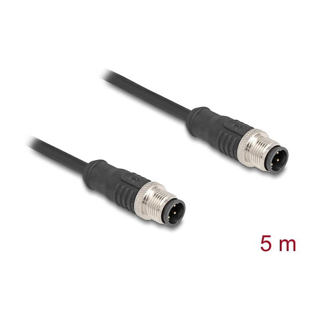 M12 Mrežni kabel DELOCK 80849 (D-kodirani, 4-pinski, muško-muški, S/FTP, IP67, 5 m)-2