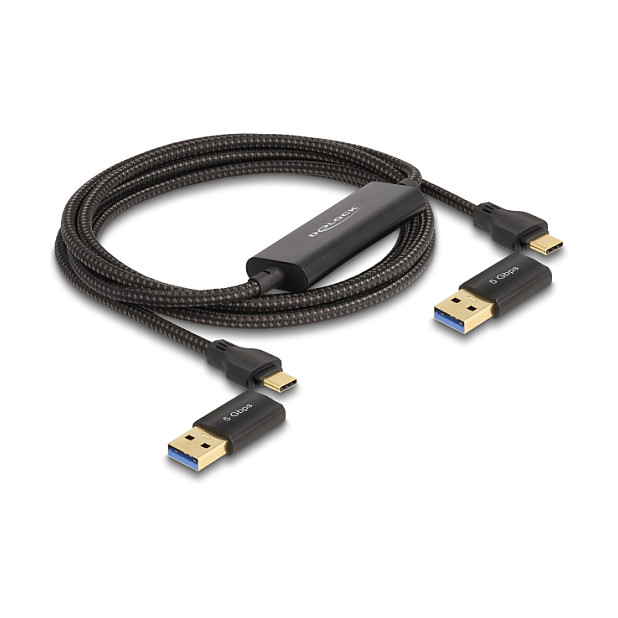 Kabel DELOCK USB-C 3.2 Gen 1 Data Link + KM Switch (5 Gbps, 2 m)-1
