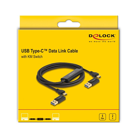 Kabel DELOCK USB-C 3.2 Gen 1 Data Link + KM Switch (5 Gbps, 2 m)-2