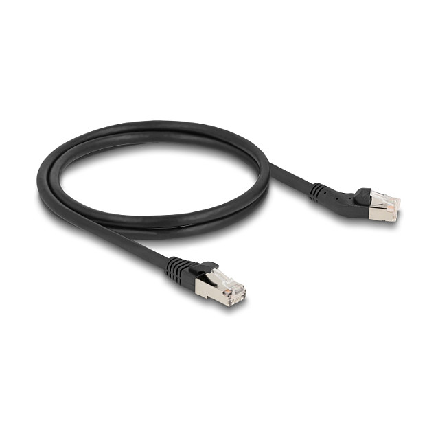 Mrežni kabel DELOCK RJ45 Cat.6A S/FTP (1m, 45° lijevo zakrivljen, LSZH)