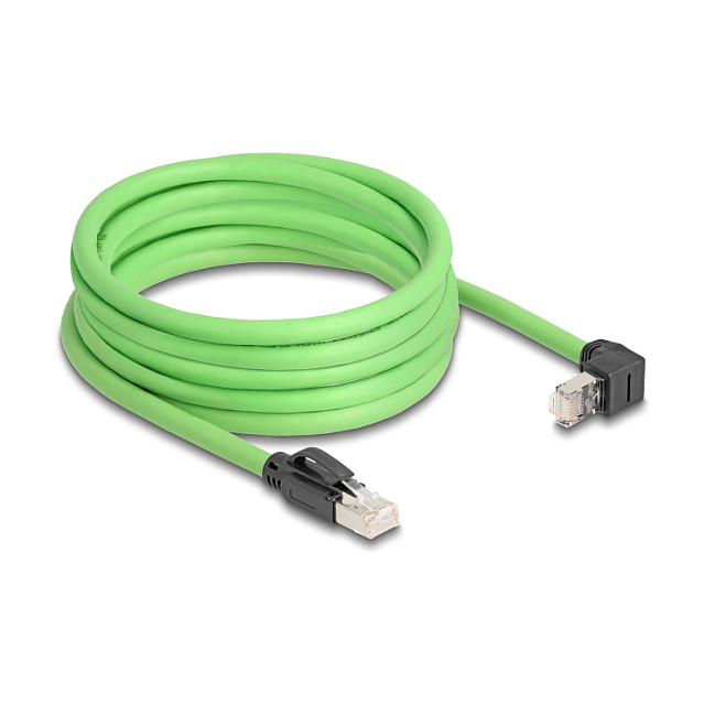 Mrežni kabel DELOCK Cat.6A S/FTP 5m (kutni konektori, PUR, za industriju) zeleni-1