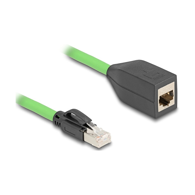 Mrežni produžni kabel DELOCK Cat.6A S/FTP (RJ45 M/Ž, 5m, PUR, industrijski) zeleni