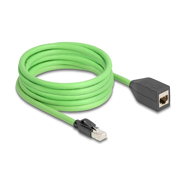 Mrežni produžni kabel DELOCK Cat.6A S/FTP (RJ45 M/Ž, 5m, PUR, industrijski) zeleni-1