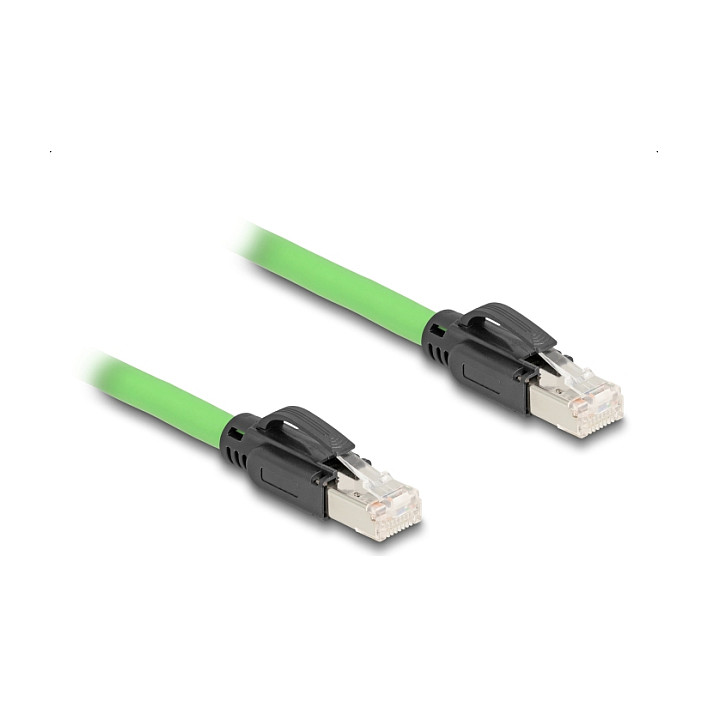 Mrežni kabel DELOCK Cat.6A S/FTP (1m, kutni konektor, za industrijsku primjenu, zeleni)
