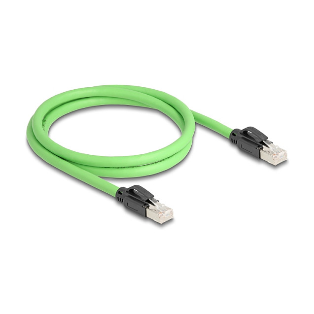 Mrežni kabel DELOCK Cat.6A S/FTP (1m, kutni konektor, za industrijsku primjenu, zeleni)-1