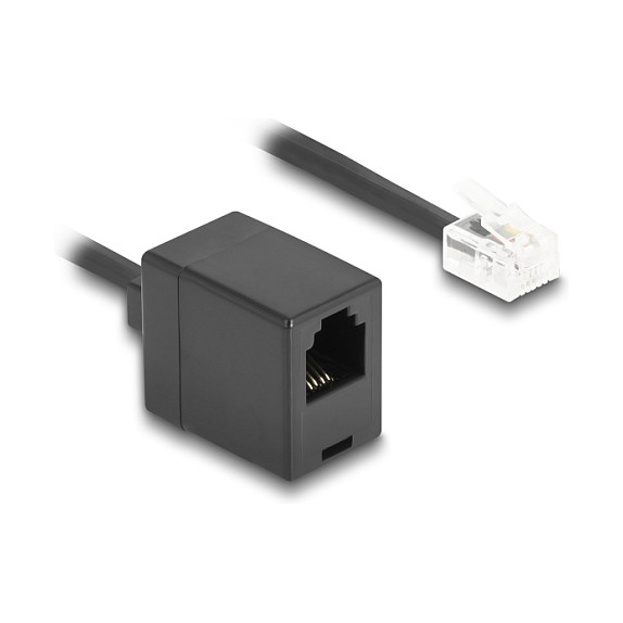 Telefonski kabel DELOCK 90231 (RJ11 M na RJ11 Ž, spiralni, 2 m)-0