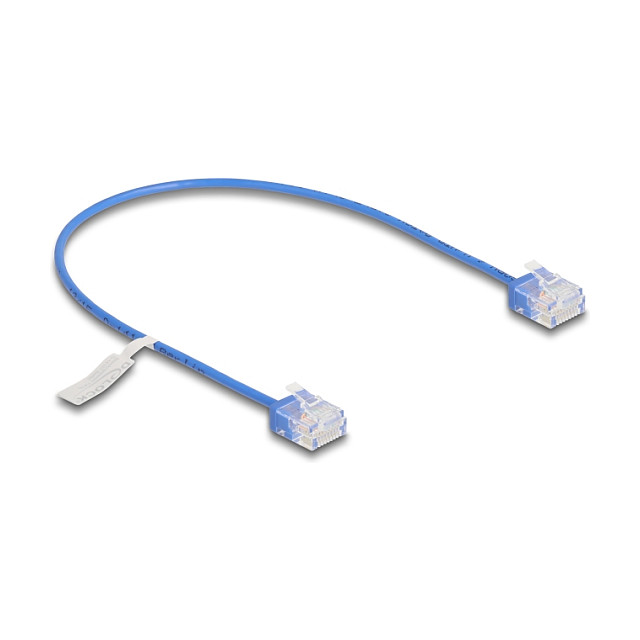 Mrežni kabel DELOCK Cat.6 U/UTP Ultra Slim (0.3m, plavi, kratki konektori)-0