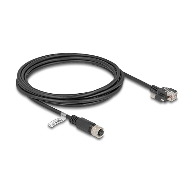 Mrežni kabel DELOCK M12 D-kodirani na RJ45 Cat.5e FTP 3 m industrijski (80450)-0