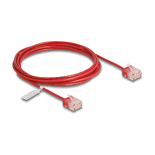 Mrežni kabel DELOCK RJ45 Cat.6 U/UTP Ultra Slim (2 m, crveni, kratki konektori)-0