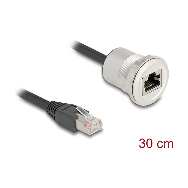 RJ45 ugradbena utičnica DELOCK 88187 (Cat.5e, STP, 30 cm, Aluminij)-1