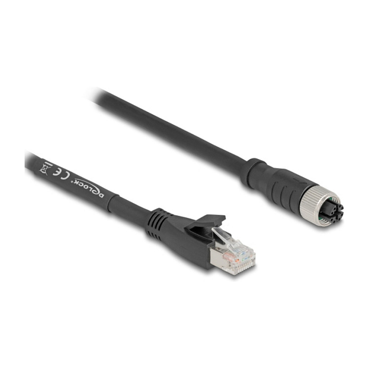 Mrežni kabel DELOCK M12 8-pinski (X-kodirani, ženski) na RJ45 (muški) Cat.5e S/FTP 10m-0