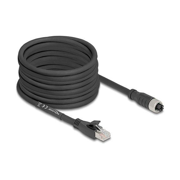 Mrežni kabel DELOCK M12 8-pinski (X-kodirani, ženski) na RJ45 (muški) Cat.5e S/FTP 10m-1