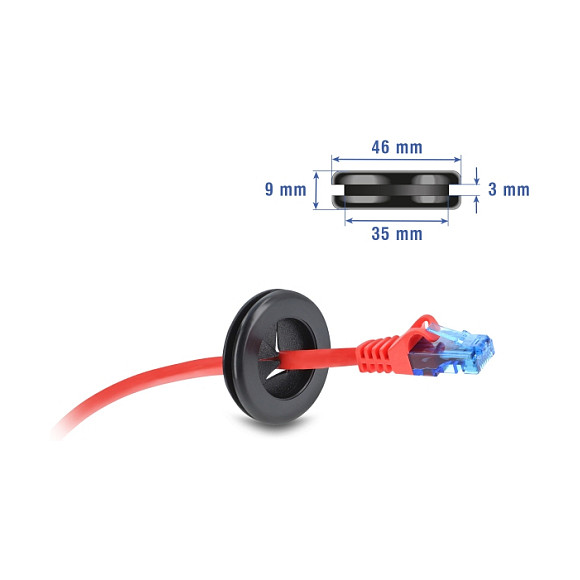 Uvodnica za kabele DELOCK 67331 (okrugla, Ø 40 mm, gumena, crna)-2
