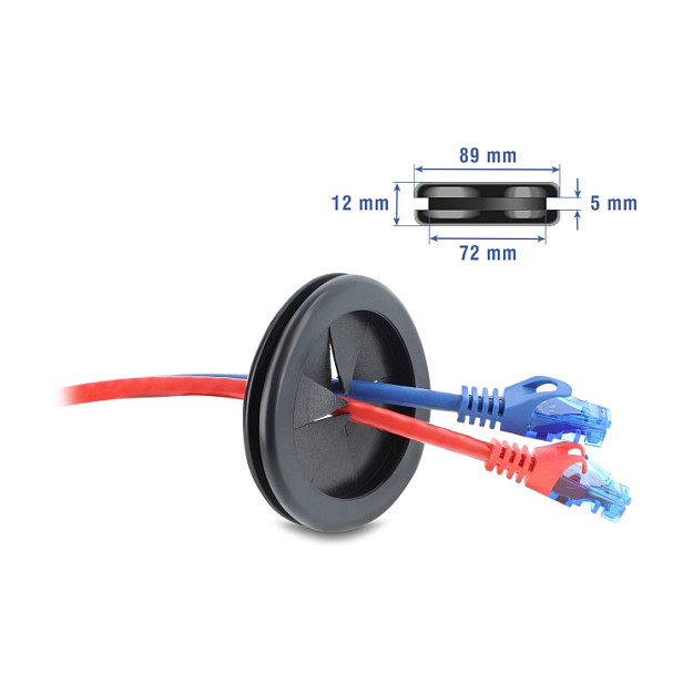 Uvodnica za kabele DELOCK gumena okrugla (Ø 80 mm, crna)-2