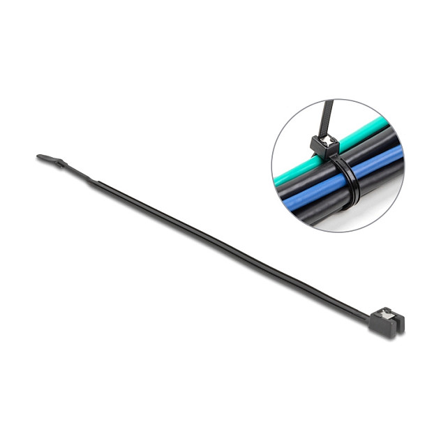 Samorežuće vezice za kabele DELOCK (280 x 4.8 mm, 50 komada, crne)-0