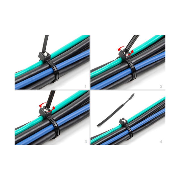 Samorežuće vezice za kabele DELOCK (280 x 4.8 mm, 50 komada, crne)-1