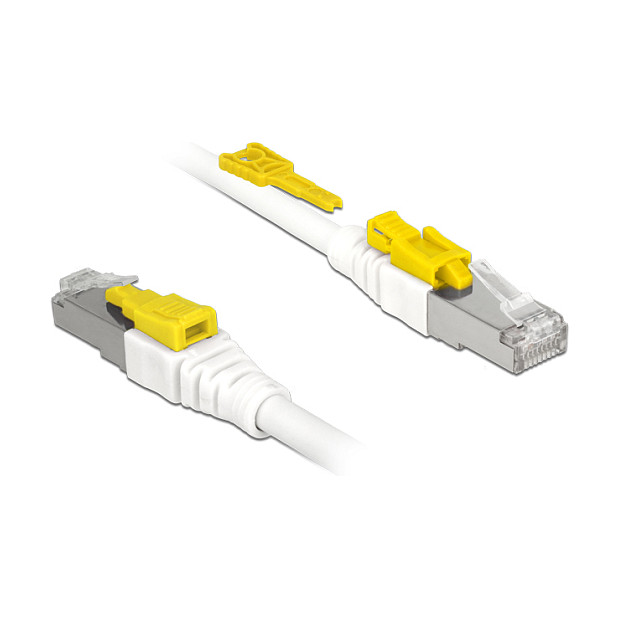 Mrežni kabel DELOCK RJ45 Secure Cat.6A S/FTP 0.5m (LSZH, sigurnosna funkcija)-0