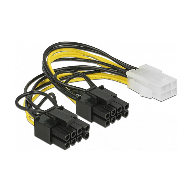 PCI Express kabel za napajanje DELOCK 6-pin ženski > 2 x 8-pin (6+2) muški, 15 cm-0