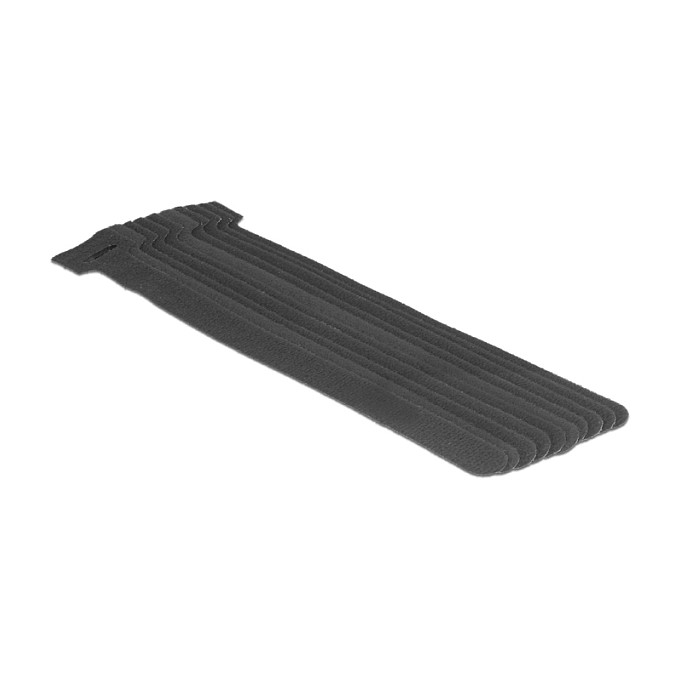 Čičak vezice za kabele DELOCK (200 x 12 mm, 10 komada, crne)-1