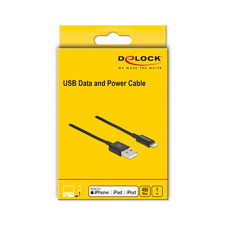 USB kabel DELOCK 83002 (USB-A na Lightning, 1 m) crni-2