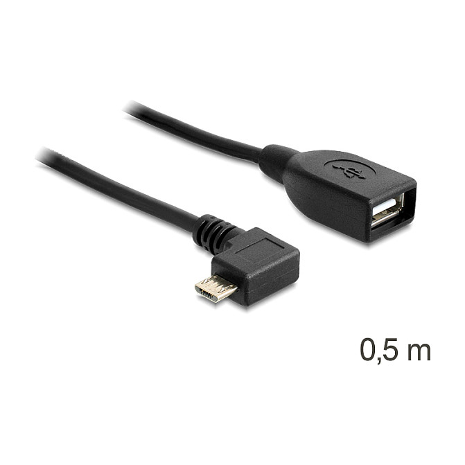 USB OTG kabel DELOCK 83271 (USB micro-B M na USB 2.0-A Ž, kutni, 50 cm)-0