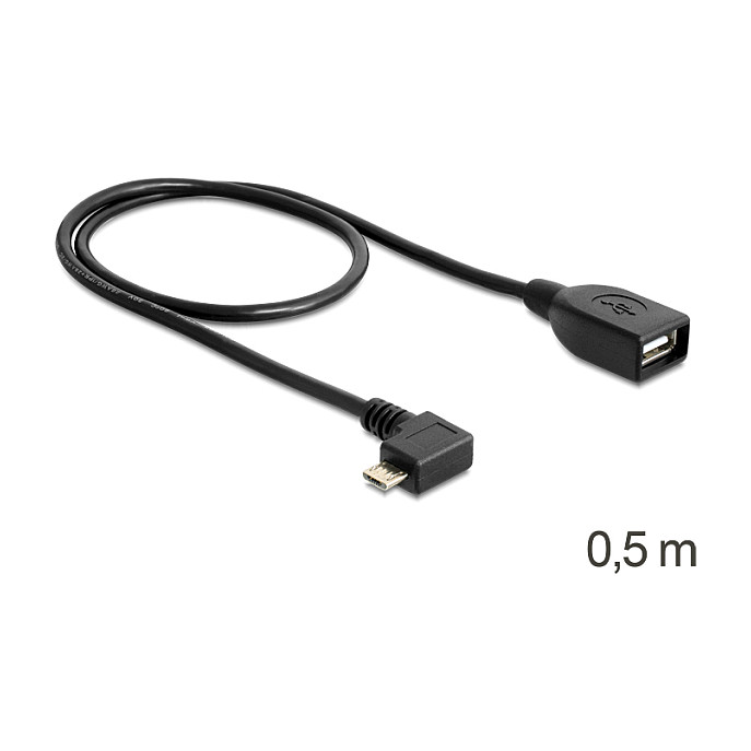 USB OTG kabel DELOCK 83271 (USB micro-B M na USB 2.0-A Ž, kutni, 50 cm)-1