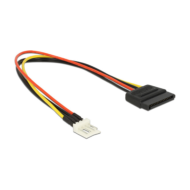 Kabel za napajanje DELOCK SATA 15-pin ženski na 4-pin Floppy muški, 24 cm-1