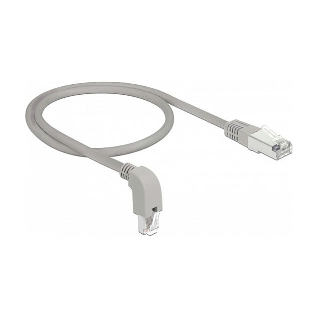 Mrežni kabel DELOCK RJ45 Cat.6A S/FTP 0.5m plavi (kutni konektor, LS0H)
