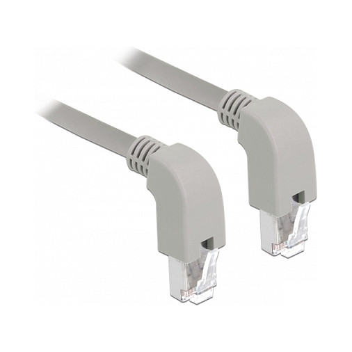 Mrežni kabel DELOCK Cat.6A S/FTP 0.5m (kutni konektori dolje/dolje, LSZH)-0