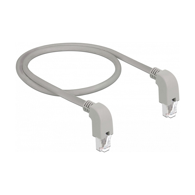 Mrežni kabel DELOCK Cat.6A S/FTP 0.5m (kutni konektori dolje/dolje, LSZH)-1